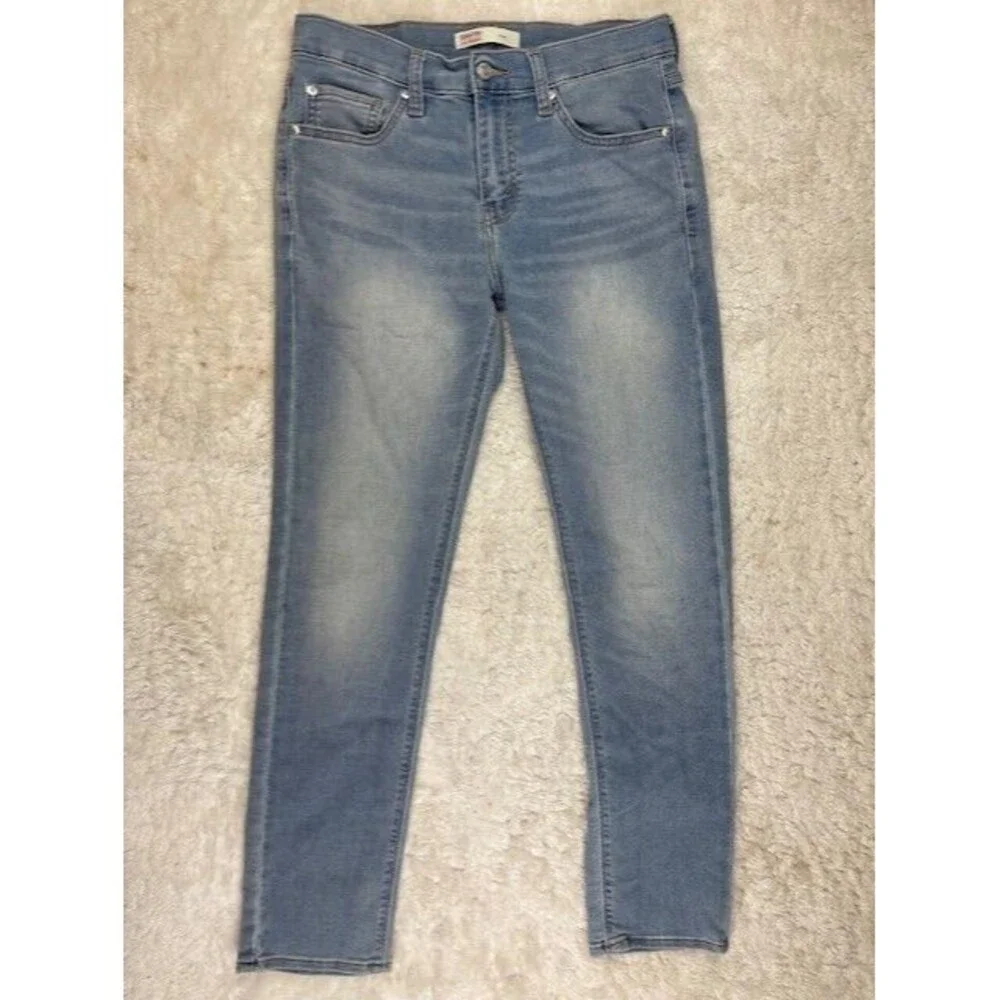 Levi Size 30x30 Mens Slim Jeans (Actual Insean 29) Light Wash Stretch
